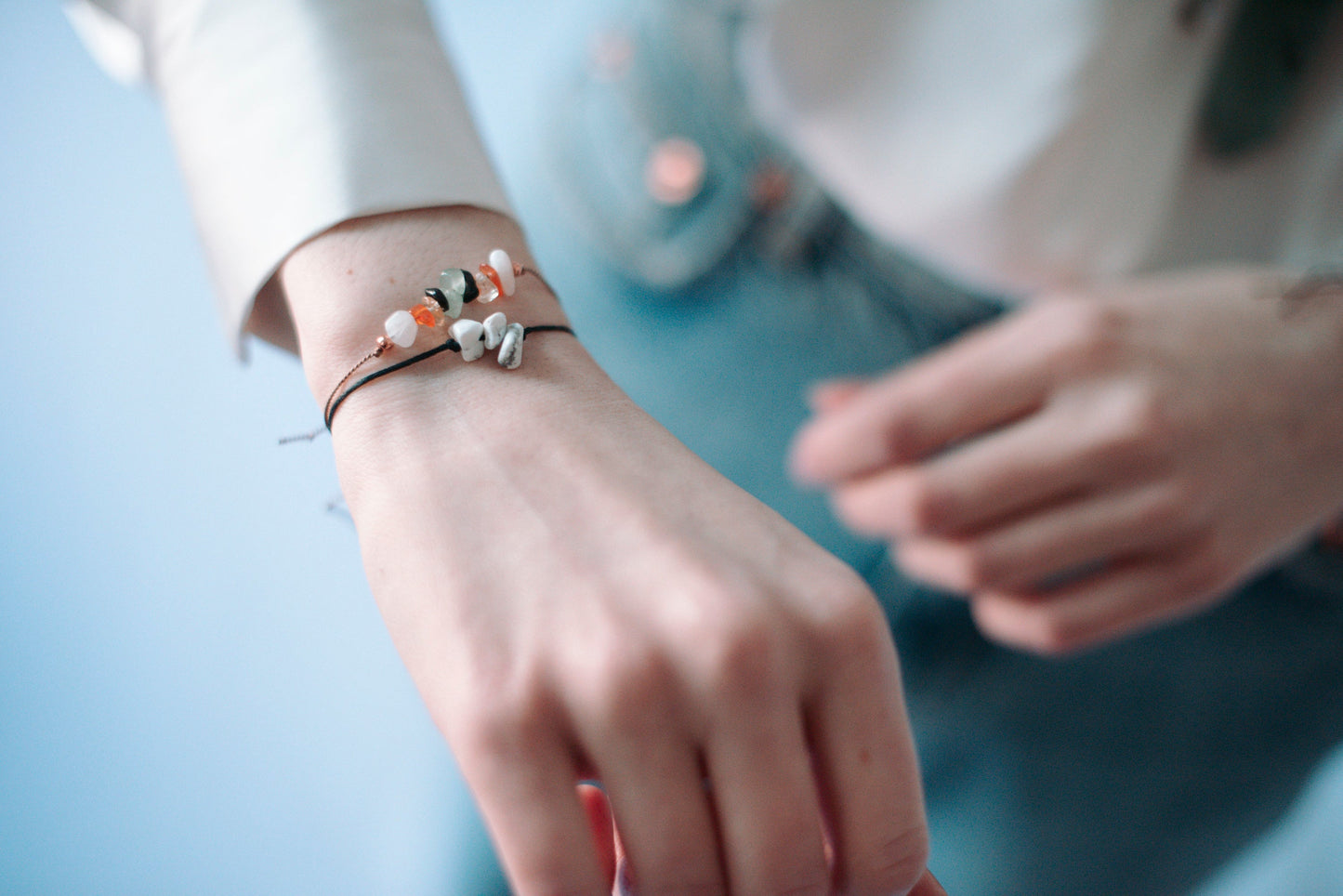 Manifestation crystal bracelet boho, casual & minimal Tie closure